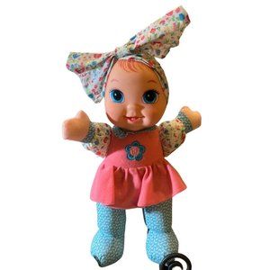 Baby's First 1st Doll She Giggles 12" Plush Blue Eyes Machine Washable